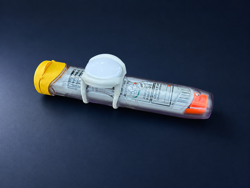 EpiGuard Air White. Tracking adapter for EpiPen cases (Apple AirTag)